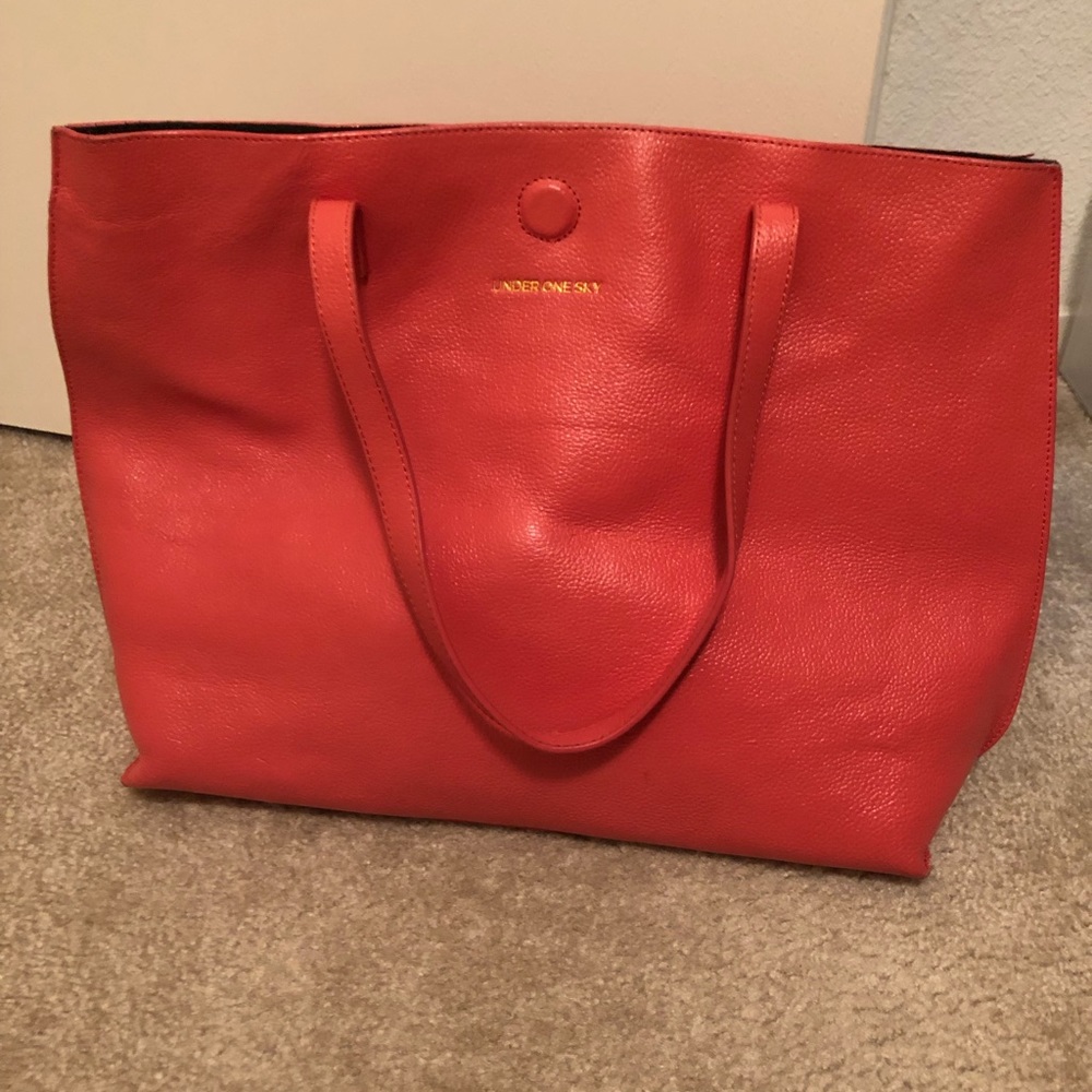 Under One Sky, reversible pink leather tote!